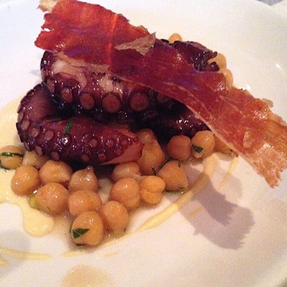 Grilled Octopus Saltimbocca w Chickpeas, Bacon (Brunch) on #foodmento http://foodmento.com/dish/17259