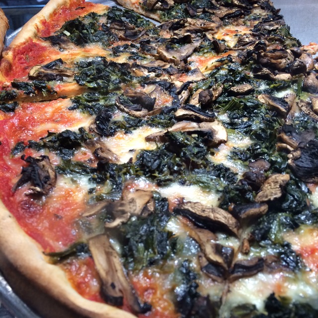 Spinach & Mushroom Pizza from Bleecker Street Pizza on #foodmento http://foodmento.com/dish/13409
