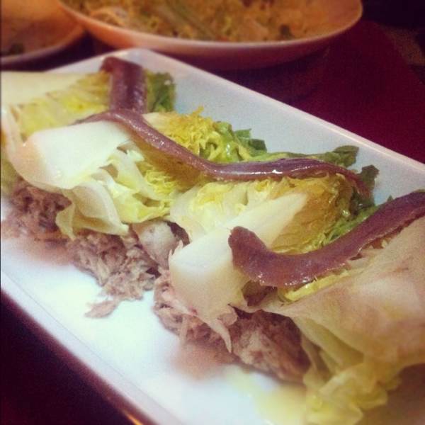 Cogollos (Butter Lettuce, Basque Anchovy...) at Txikito on #foodmento http://foodmento.com/place/345