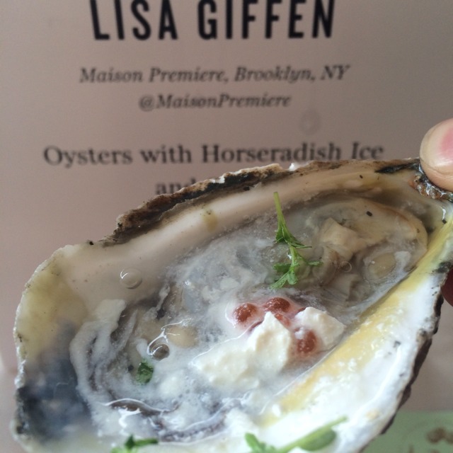 Lisa Giffen (Oysters With Horseradish Ice & Caviar) at Chef's & Champagne (EVENT) on #foodmento http://foodmento.com/place/3475
