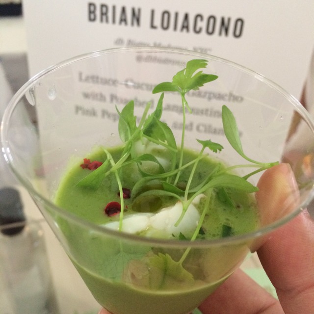 Brian Loiacono (Lettuce-Cucumber Gazpacho With Poached Langoustines, Pink Peppercorns, Cilantro) at Chef's & Champagne (EVENT) on #foodmento http://foodmento.com/place/3475