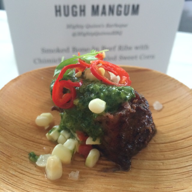 Hugh Mangum (Smoked Bone-in Beef Ribs With Chimichurri & Pickled Sweet Corn) at Chef's & Champagne (EVENT) on #foodmento http://foodmento.com/place/3475