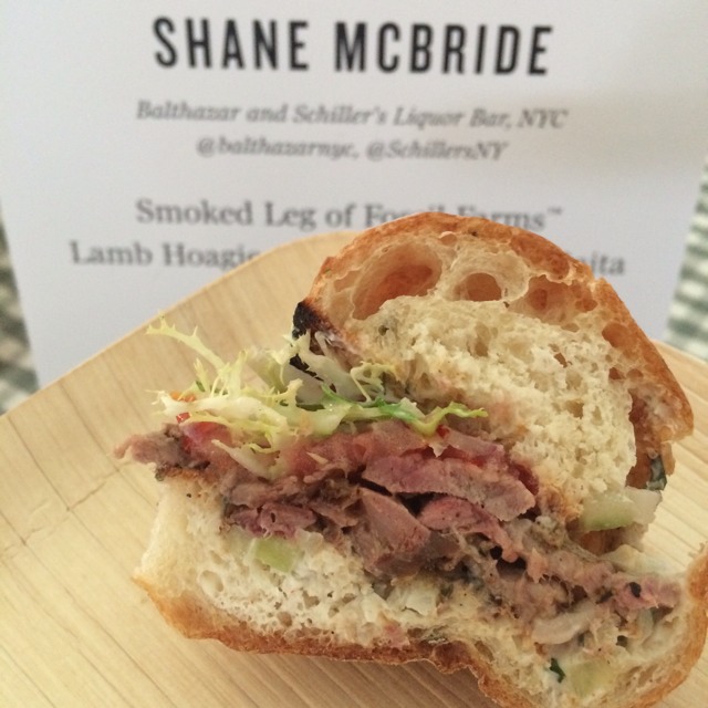 Shane McBride (Smoked Leg Of Fossil Farms Lamb Hoagie With Pickled Ramp Raita) at Chef's & Champagne (EVENT) on #foodmento http://foodmento.com/place/3475