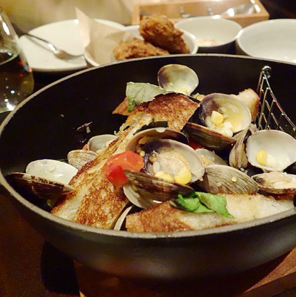 Clams In Broth, Corn, Tomatoes... at The NoMad Bar on #foodmento http://foodmento.com/place/3545