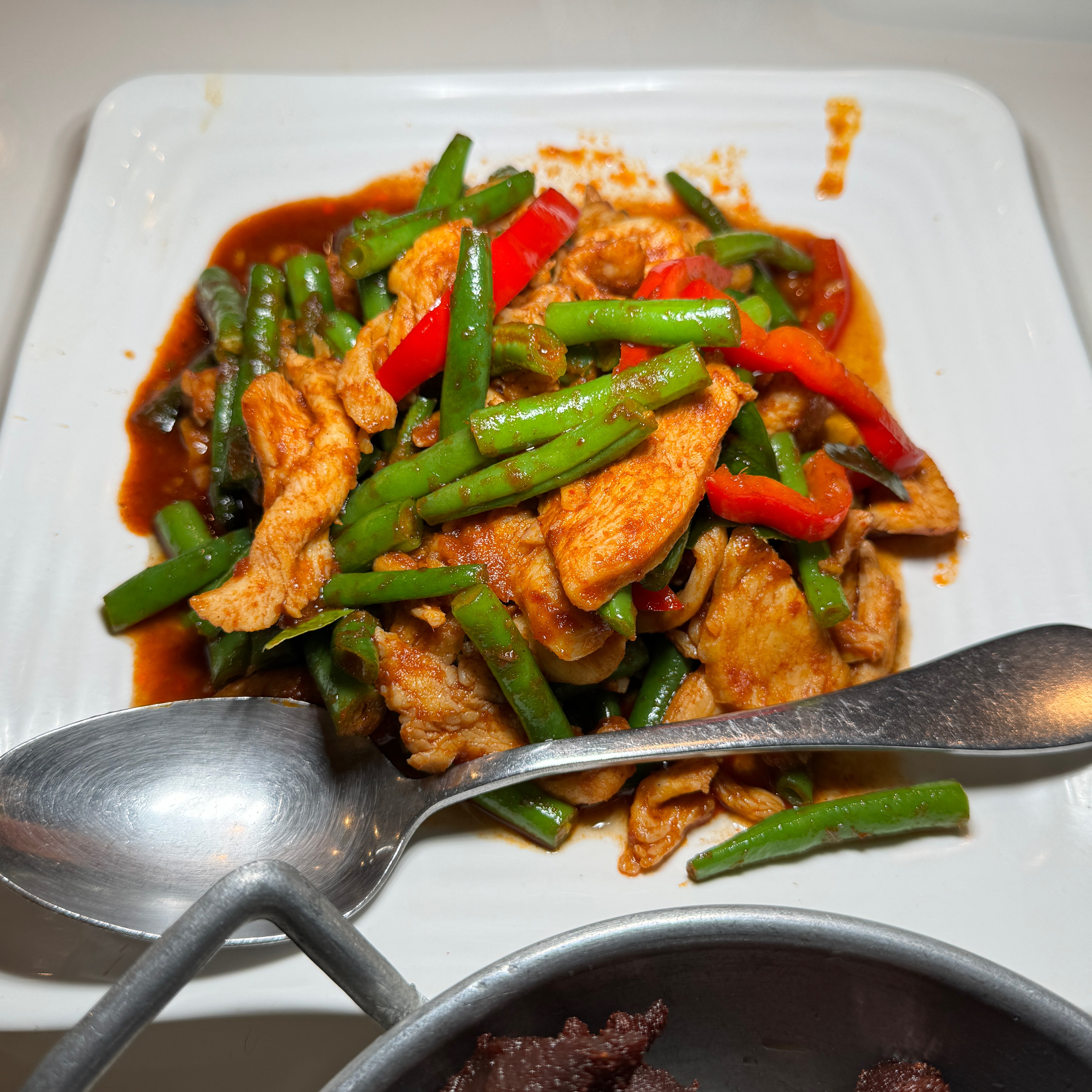 Prik Khing With Chicken $16 at Lacha Somtum Thai Restaurant | ราชาส้มตำ on #foodmento http://foodmento.com/place/3772