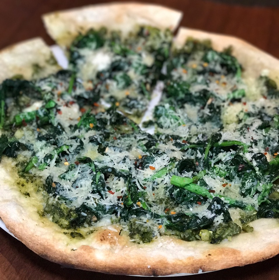 Pizza With Pesto & Broccolini from Cafe Fiorello on #foodmento http://foodmento.com/dish/42173