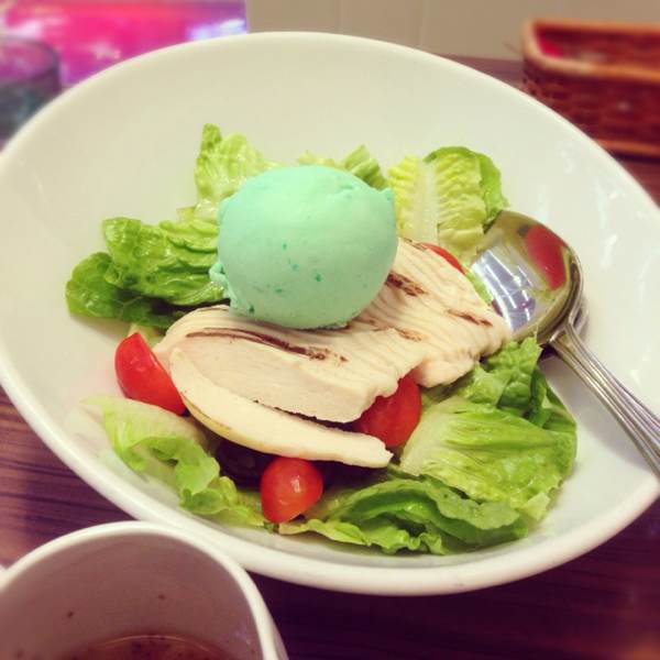 Chicken Salad w Lime Sherbet from Swensen's on #foodmento http://foodmento.com/dish/1758