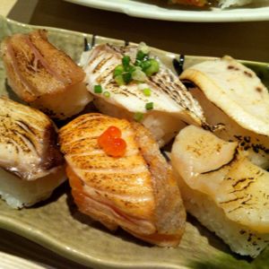 Aburi Sushi Moriawase (6 Piece) at Sushi Tei on #foodmento http://foodmento.com/place/42