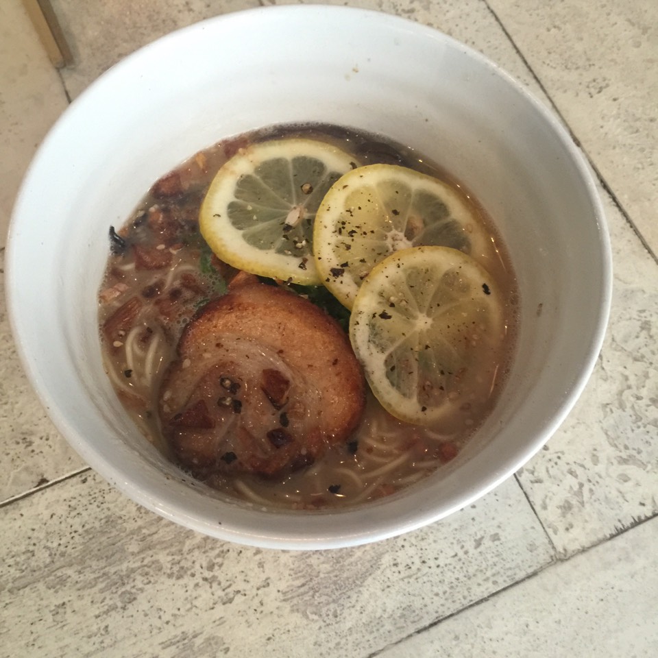 Lemon & Black Pepper Tondaku Ramen (With Pork, Mushroom...) from Bassanova Ramen (CLOSED) on #foodmento http://foodmento.com/dish/20684