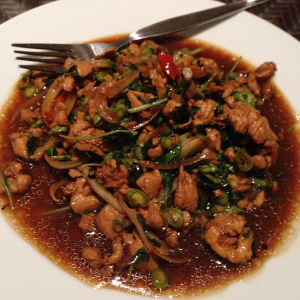 Chicken Phad Ka-Prao (Chili, Beans, Basil) from Pasai Beach Restaurant on #foodmento http://foodmento.com/dish/1552
