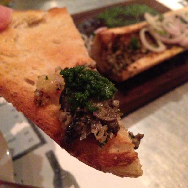 Baked Bone Marrow w Snails, Parsley & Horseradish Pesto at Esquina Tapas Bar on #foodmento http://foodmento.com/place/456