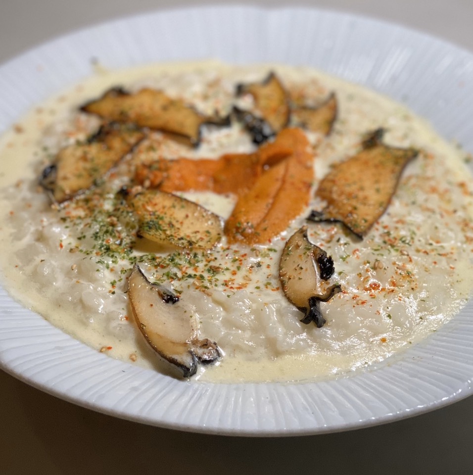 Seafood Porridge (Satsuki Rice, Dashi, Yuzu, Parmesan Cream) at Orsa & Winston on #foodmento http://foodmento.com/place/4581