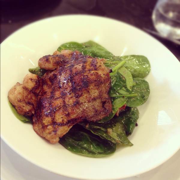 Warm Spinach & Char-grilled Quail Salad from Culina Quality Food & Beverage on #foodmento http://foodmento.com/dish/1664
