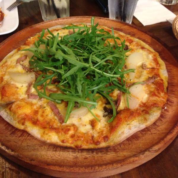 Smoked Duck Pizza (Pear, Rocket) at Bistroquet Pizza & Grill on #foodmento http://foodmento.com/place/469