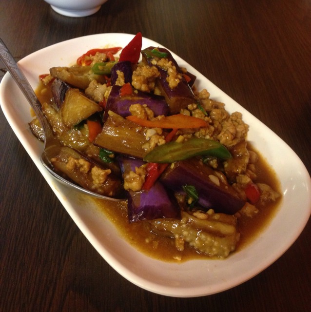 Stir-fried Eggplant w Minced Pork at Maekhong Thai Cuisine (CLOSED) on #foodmento http://foodmento.com/place/526