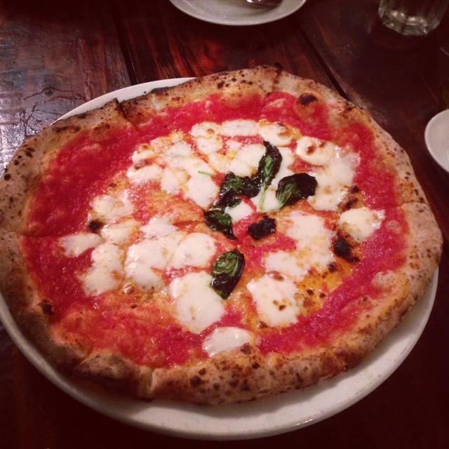 Margherita (Tomato, Mozzarella, Basil, Parmesan) Pizza at L'operetta on #foodmento http://foodmento.com/place/535