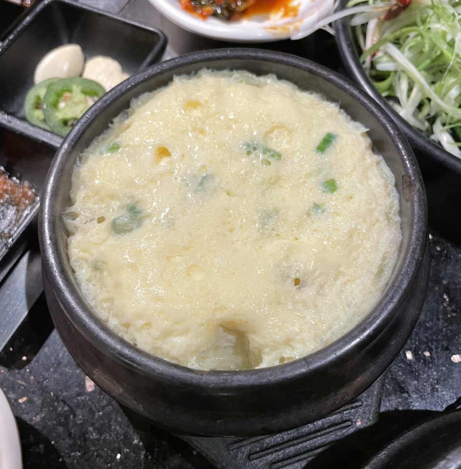 Gye Ran Jjim (Korean Style Steamed Egg) from Gwang Yang BBQ (CLOSED) on #foodmento http://foodmento.com/dish/52597