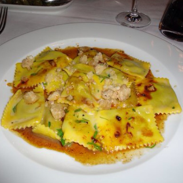 Langaroli (Pasta filled w Brasato of Short Ribs & Porcini Mushrooms & Truffles) at Perbacco on #foodmento http://foodmento.com/place/543