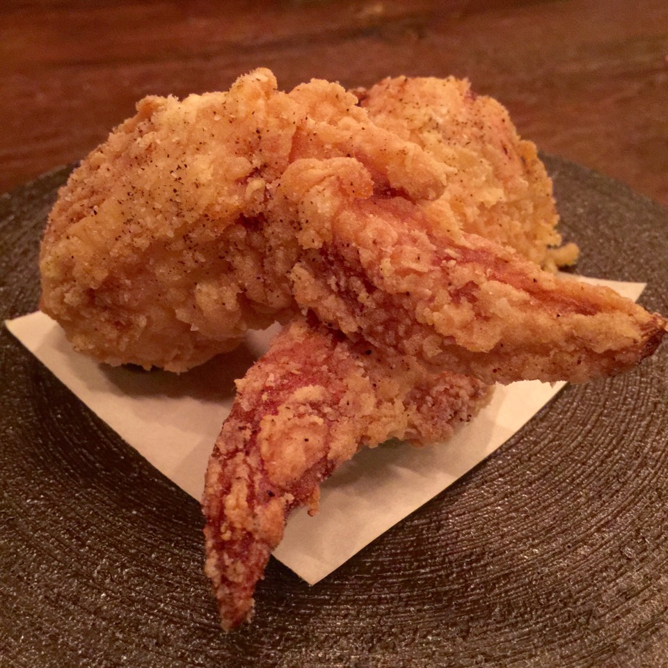 Tebasaki Gyoza (Fried Chicken Wings, Foie Gras Stuffed) at Mu Ramen on #foodmento http://foodmento.com/place/5443