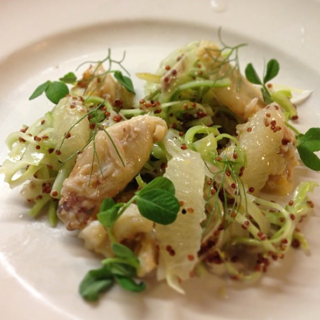 Crab, Punterella, Pomelo Salad from Bar Agricole on #foodmento http://foodmento.com/dish/2816