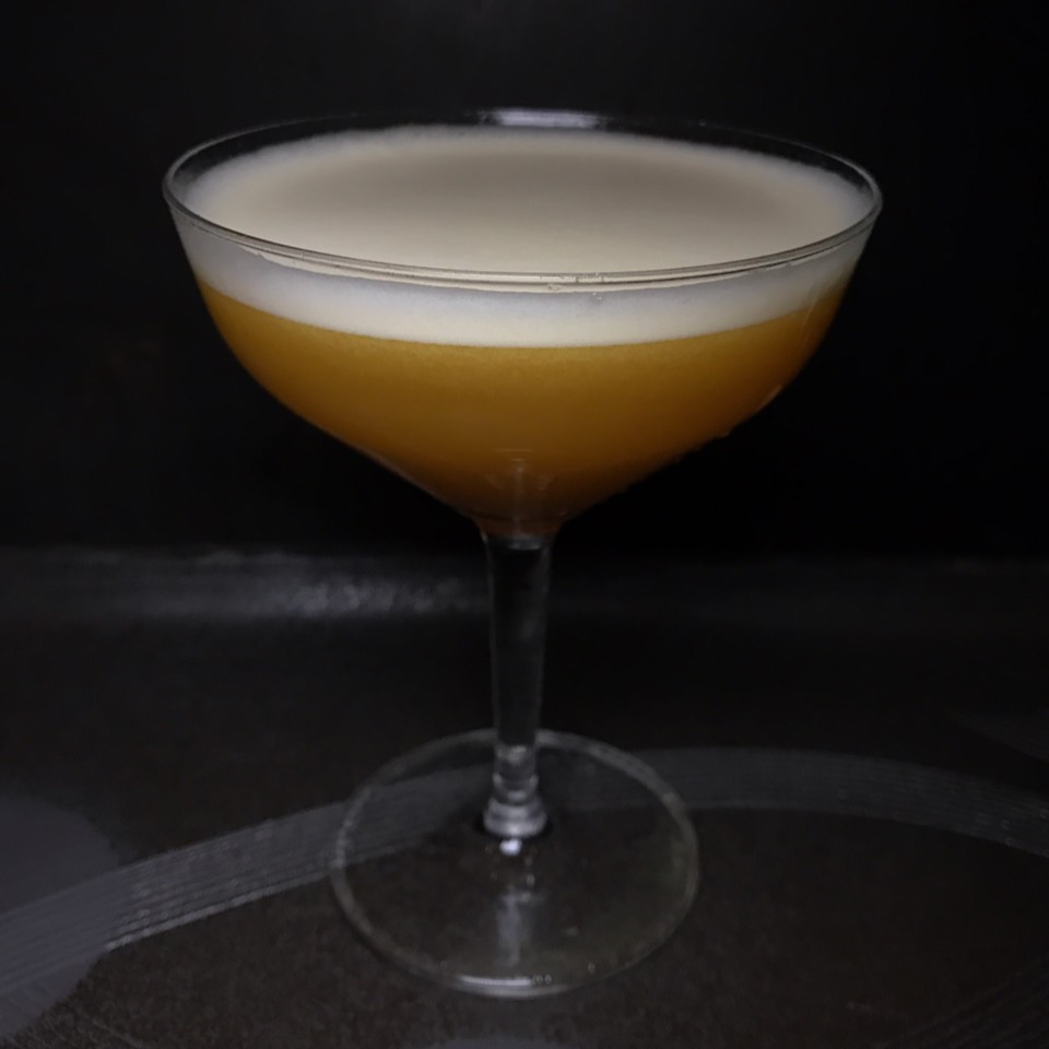 Rubabu Heritage Cocktail (Rhubarb Infused Sake, Vodka, Passion Fruit, Lemon) at Zuma New York on #foodmento http://foodmento.com/place/7041