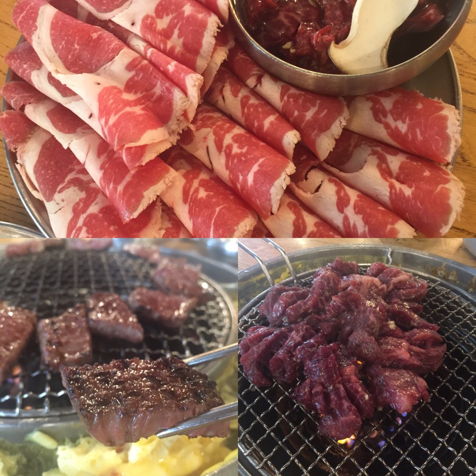 Korean BBQ Beef Combo (Thinly Sliced Brisket, Short Rib, Prime Meat) at Kang Ho Dong Baekjeong on #foodmento http://foodmento.com/place/7121