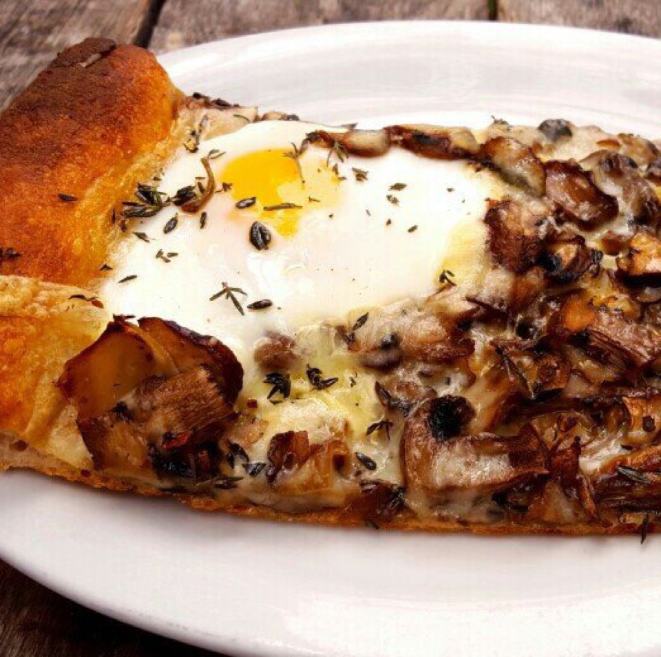 Pizza with Mushroom, Egg from Gjusta on #foodmento http://foodmento.com/dish/32456