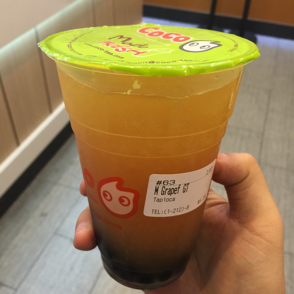 Grapefruit Green Tea (Bubble Tea) on #foodmento http://foodmento.com/dish/29066