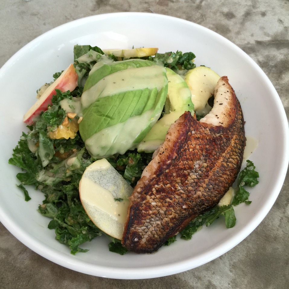 Kale + Avocado Salad With Black Sea Bass at Seamore's on #foodmento http://foodmento.com/place/8002