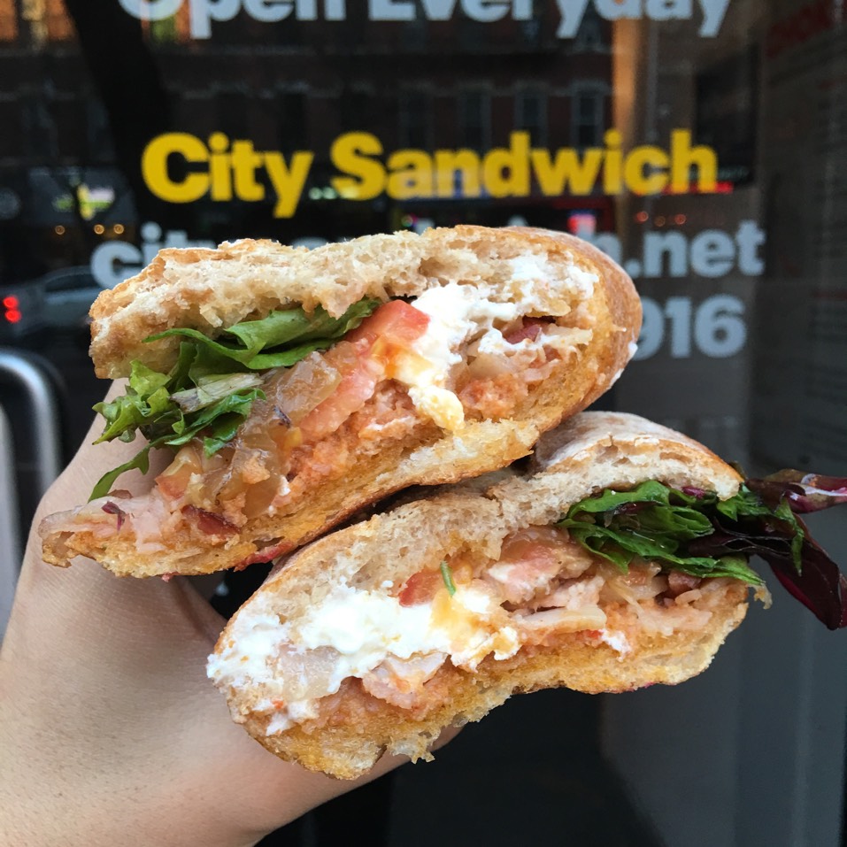 LGBT Sandwich (Linguica Spread, Goat Cheese, Bacon, Tomato) from City Sandwich on #foodmento http://foodmento.com/dish/36798