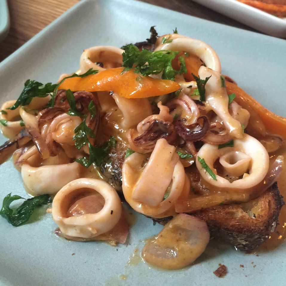 Calamari, Paprika Aioli, Grilled Bread at Jams on #foodmento http://foodmento.com/place/8354