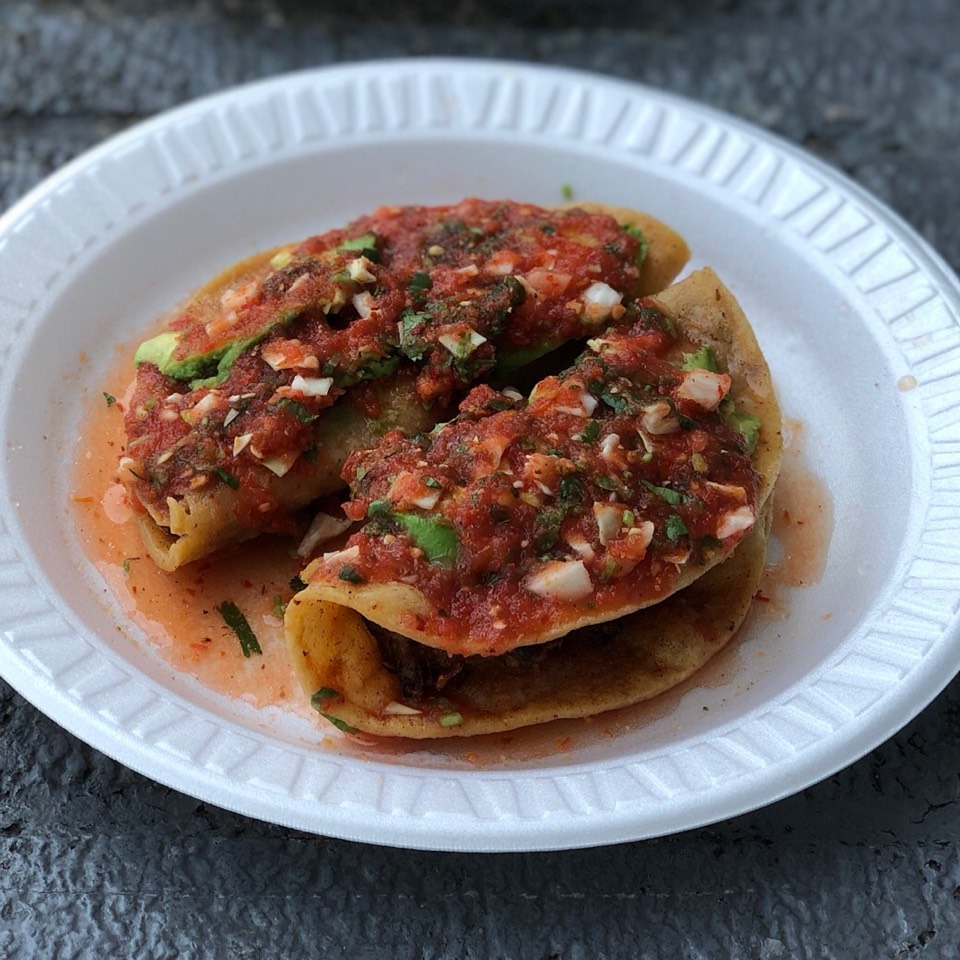 Taocs De Camaron (Crispy Shrimp Taco) $2.50 at Mariscos Jalisco on #foodmento http://foodmento.com/place/8576