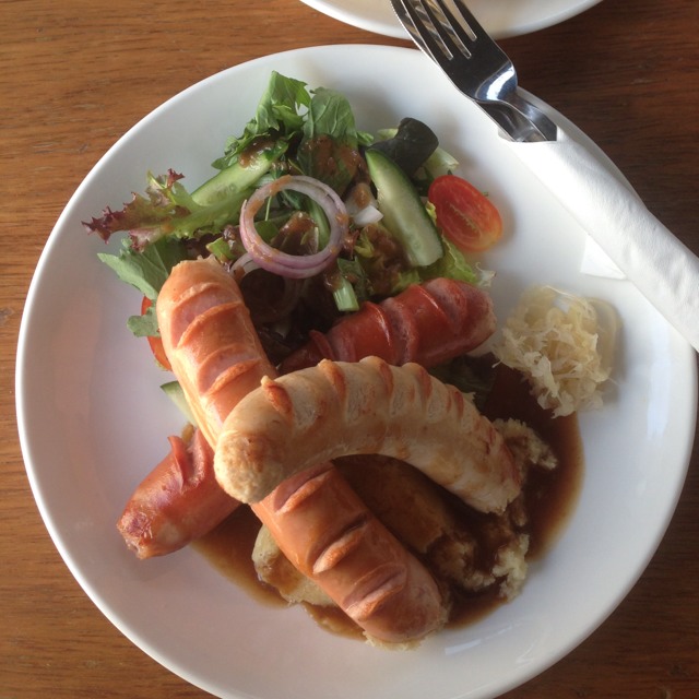 Trio Sausage Platter (Chicken, Beef, Pork) at Chye Seng Huat Hardware Coffee Bar on #foodmento http://foodmento.com/place/857