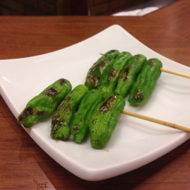 Shishito (Japanese Green Peppers) Yakitori at Nanbantei Japanese Restaurant on #foodmento http://foodmento.com/place/859