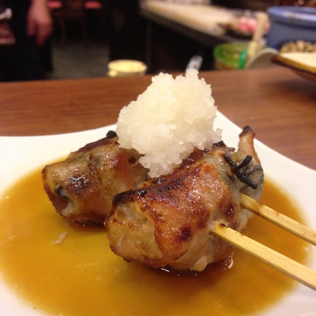 Kaki Maki (Oysters Wrapped In Pork) Yakitori at Nanbantei Japanese Restaurant on #foodmento http://foodmento.com/place/859