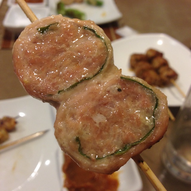 Shiso Maki (Pork With Shiso Leaf) at Nanbantei Japanese Restaurant on #foodmento http://foodmento.com/place/859