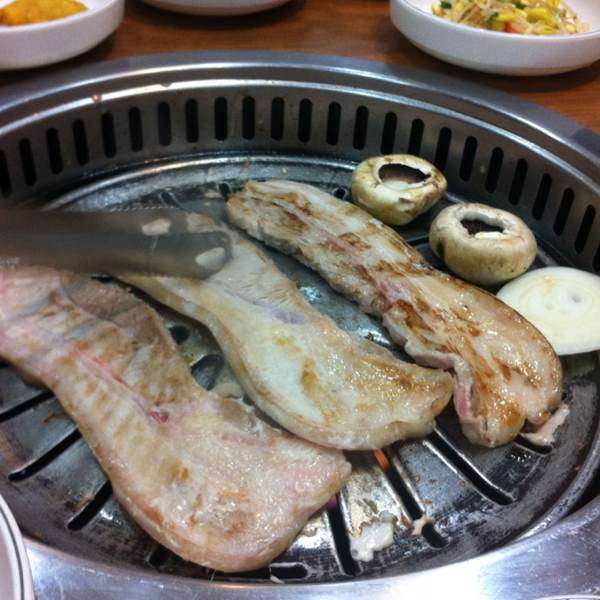 Pork Belly (Sam Gyub) from Ju Shin Jung Korean Charcoal BBQ on #foodmento http://foodmento.com/dish/339