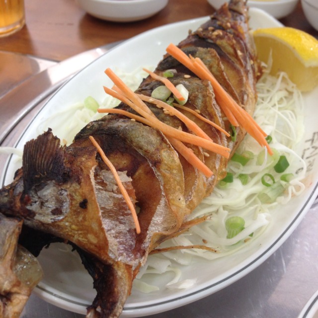 Fried Mackerel (Saba Set) from Ju Shin Jung Korean Charcoal BBQ on #foodmento http://foodmento.com/dish/5197