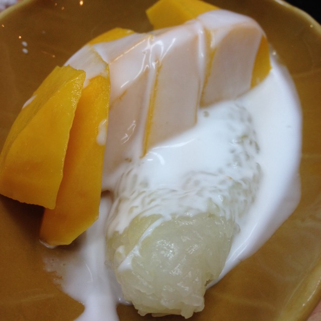 Mango Sticky Rice Served With Coconut Milk at Nakhon Kitchen on #foodmento http://foodmento.com/place/8