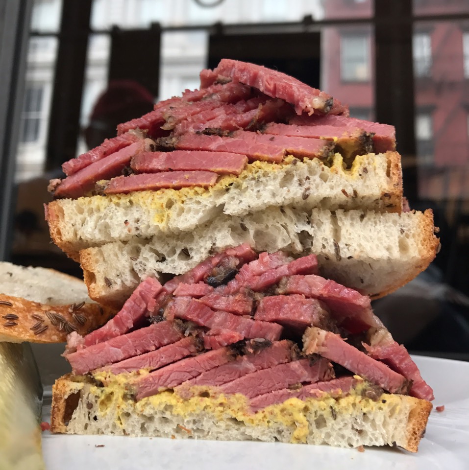 Smoked Meat Sandwich (Cured, Smoked Brisket, Mustard, Rye) at Mile End Delicatessen (CLOSED) on #foodmento http://foodmento.com/place/912