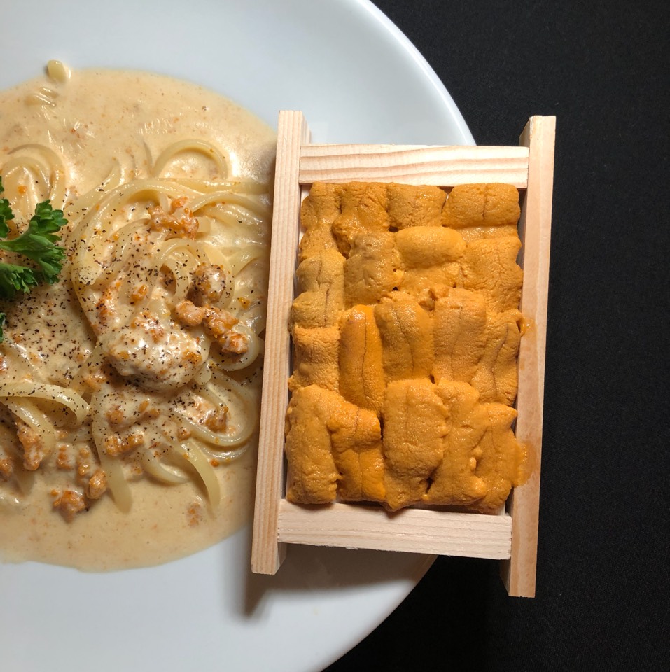 Uni Cream Sauce Pasta from Maruhide Uni Club (CLOSED) on #foodmento http://foodmento.com/dish/47481
