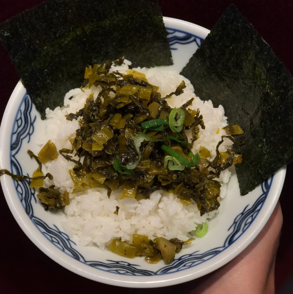 Takana Over Rice at Mentoku on #foodmento http://foodmento.com/place/9680