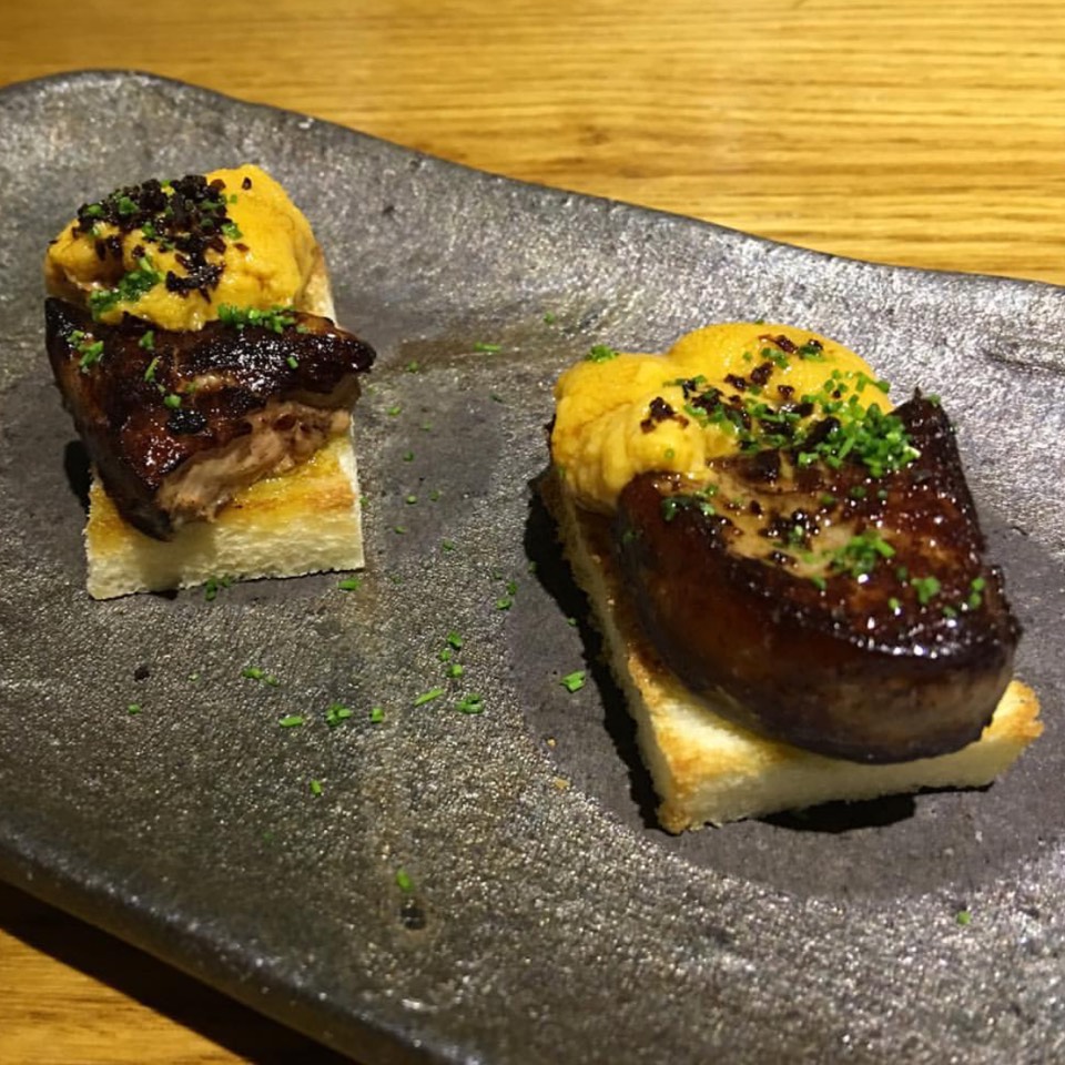 Uni, Foie Gras, Mushroom On Toast from Iki Modern Japanese Cuisine on #foodmento http://foodmento.com/dish/37006