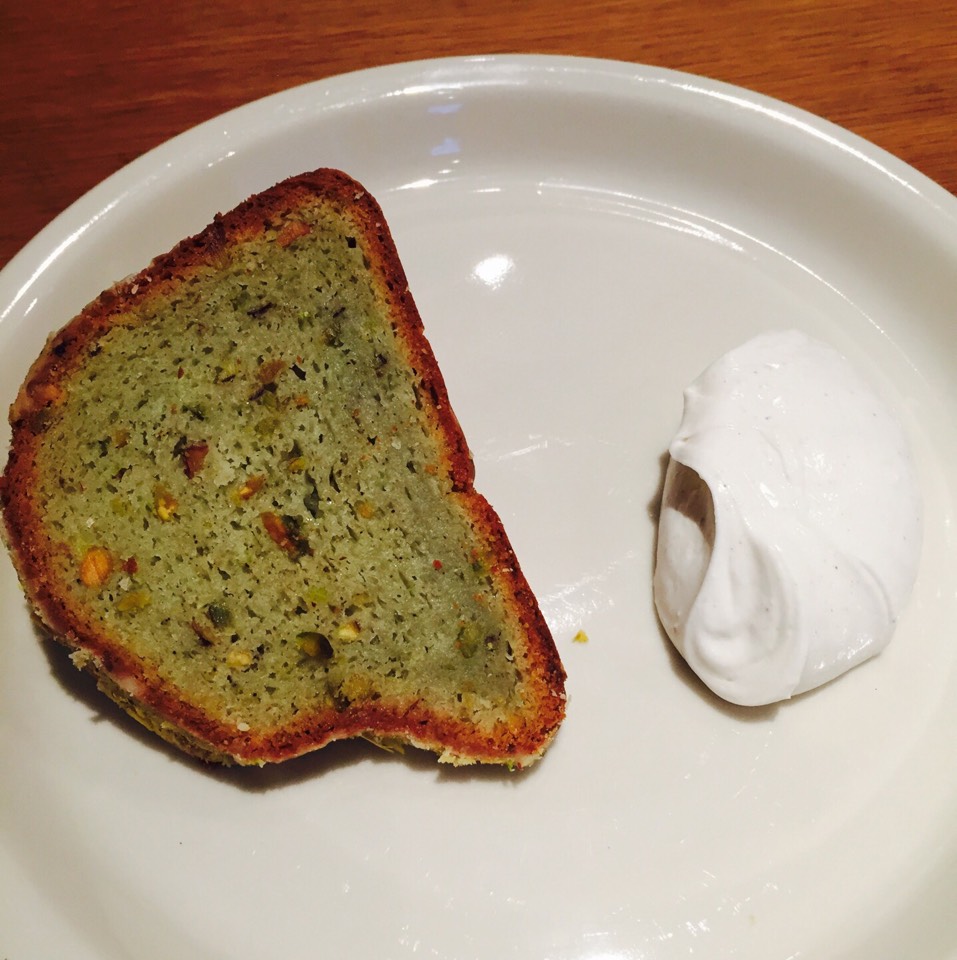 Pistachio Bundt Cake at Momofuku Nishi on #foodmento http://foodmento.com/place/9809