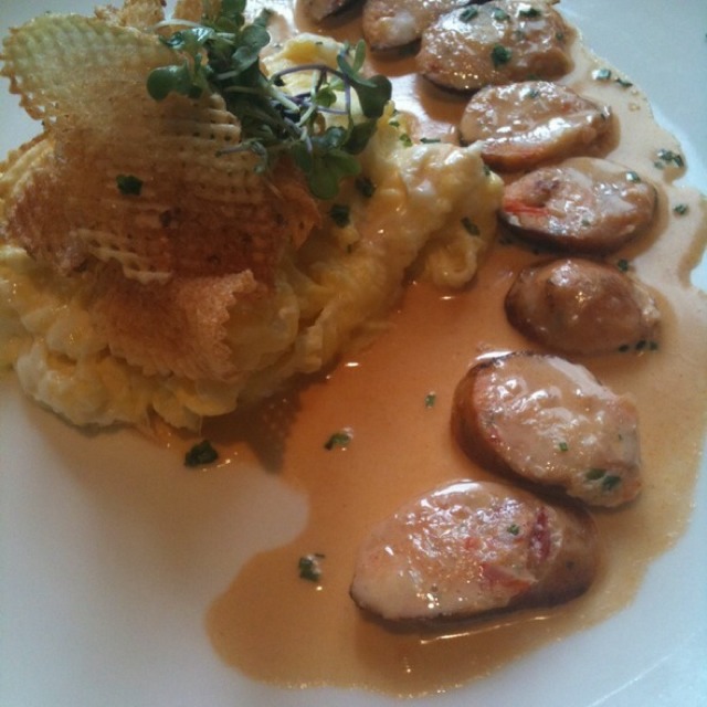 Buttered Eggs And Lobster Sausage at Scampo at The Liberty Hotel on #foodmento http://foodmento.com/place/2451