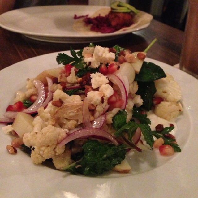Cauliflower Salad, Pomegranate, Yogurt, Almonds at Riders Cafe on #foodmento http://foodmento.com/place/1128