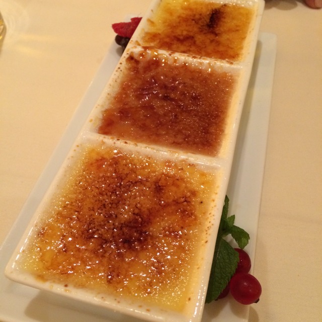 Three Flavored Creme Brûlée  at Restaurant Triomphe on #foodmento http://foodmento.com/place/3113