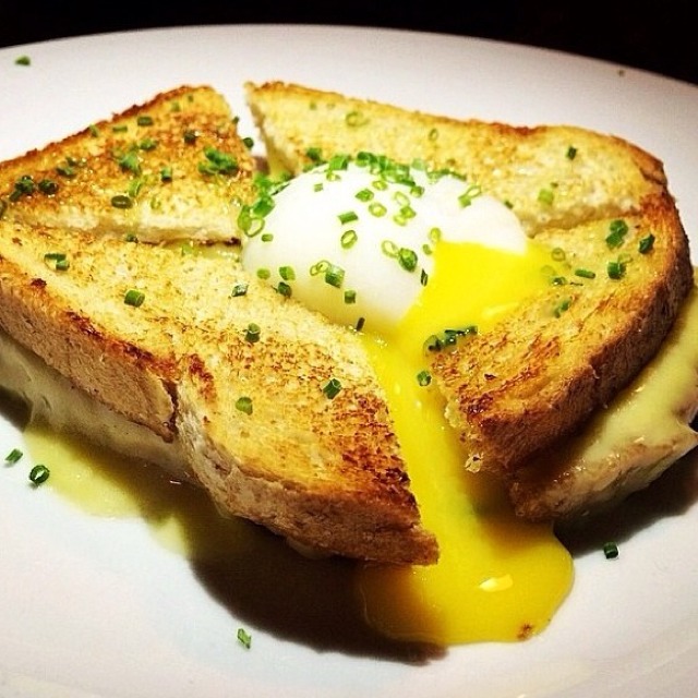 Grilled Cheese Sandwich with Poached Egg and Truffle at Bell Book & Candle on #foodmento http://foodmento.com/place/3115