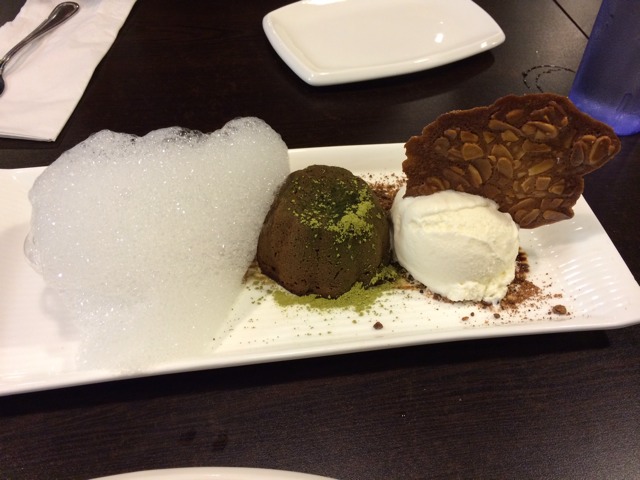 Green Tea Molten Chocolate Cake  at Cutting Board on #foodmento http://foodmento.com/place/3034