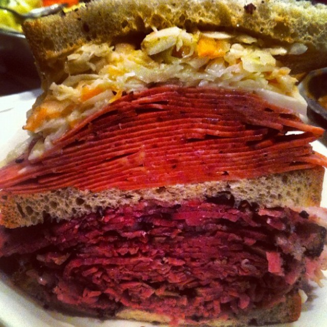 Pastrami, Corned Beef, Salami, Cole Slaw Sandwich from 2nd Ave Deli on #foodmento http://foodmento.com/dish/13641